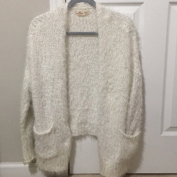Hollister XS/S White Shimmer Sweater Cardigan - Picture 1 of 4